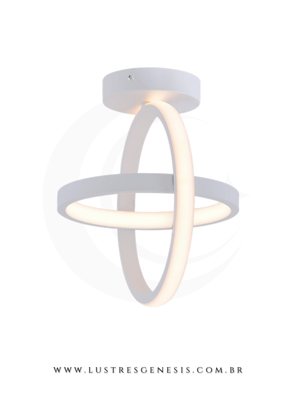Lustre Plafon LED Alum&iacute;nio Branco Silicone DCX03213 &Oslash;25cm 26W 3000K Bivolt, Quartos, Cozinha, Sala de Jantar, Su&iacute;te Master